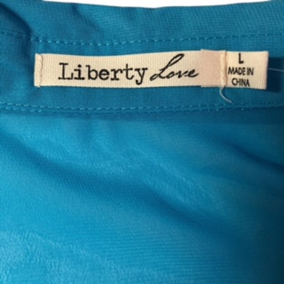 NWT Liberty Love Sleeveless Sheer Button Down Coverup/Tunic/Dress Size L - Picture 7 of 9